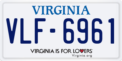 VA license plate VLF6961