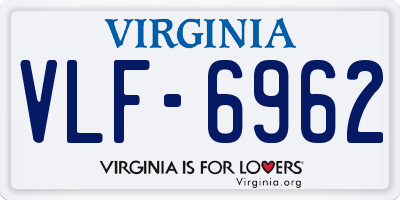 VA license plate VLF6962