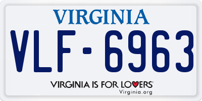 VA license plate VLF6963