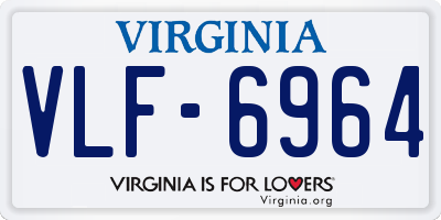 VA license plate VLF6964