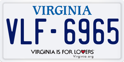 VA license plate VLF6965