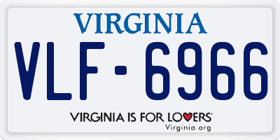 VA license plate VLF6966