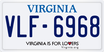 VA license plate VLF6968
