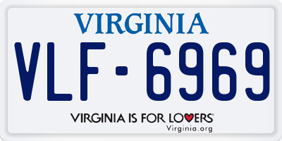 VA license plate VLF6969