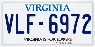 VA license plate VLF6972