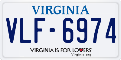 VA license plate VLF6974