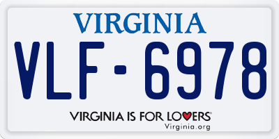 VA license plate VLF6978