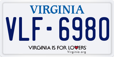 VA license plate VLF6980