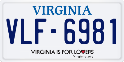 VA license plate VLF6981