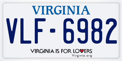 VA license plate VLF6982