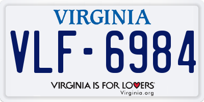 VA license plate VLF6984
