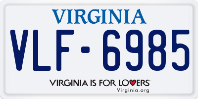 VA license plate VLF6985