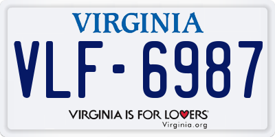 VA license plate VLF6987