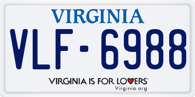 VA license plate VLF6988