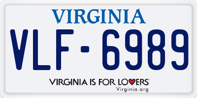 VA license plate VLF6989