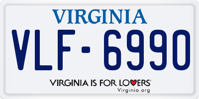 VA license plate VLF6990