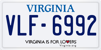 VA license plate VLF6992