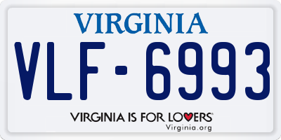 VA license plate VLF6993