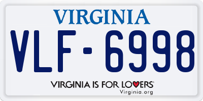 VA license plate VLF6998