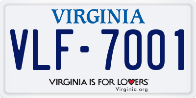 VA license plate VLF7001