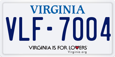 VA license plate VLF7004