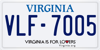VA license plate VLF7005