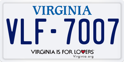 VA license plate VLF7007