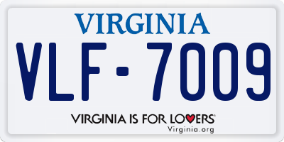 VA license plate VLF7009