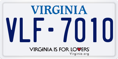 VA license plate VLF7010