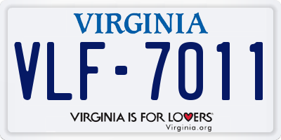 VA license plate VLF7011
