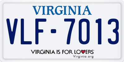 VA license plate VLF7013