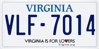 VA license plate VLF7014