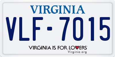 VA license plate VLF7015