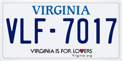 VA license plate VLF7017