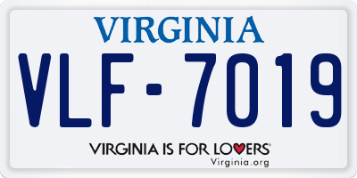 VA license plate VLF7019