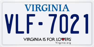 VA license plate VLF7021