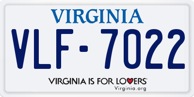 VA license plate VLF7022