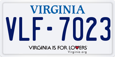 VA license plate VLF7023