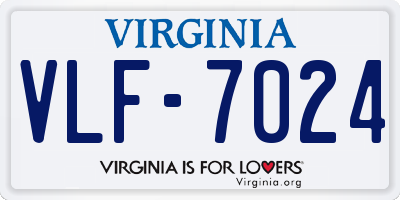 VA license plate VLF7024