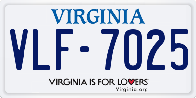 VA license plate VLF7025