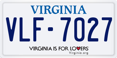 VA license plate VLF7027