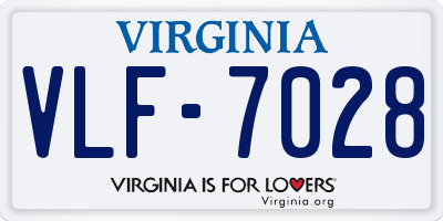 VA license plate VLF7028