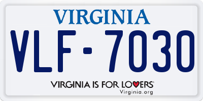 VA license plate VLF7030