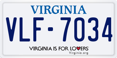 VA license plate VLF7034