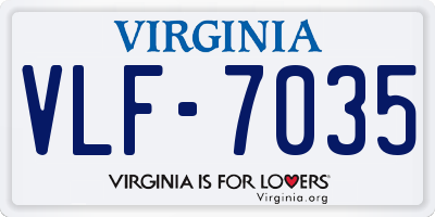 VA license plate VLF7035