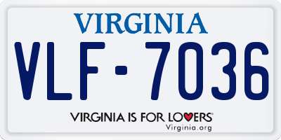 VA license plate VLF7036