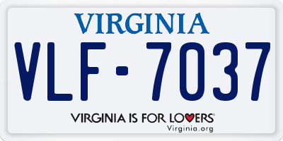 VA license plate VLF7037