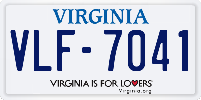 VA license plate VLF7041