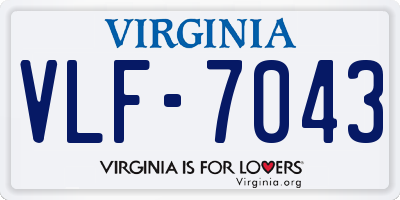 VA license plate VLF7043