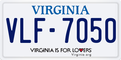 VA license plate VLF7050